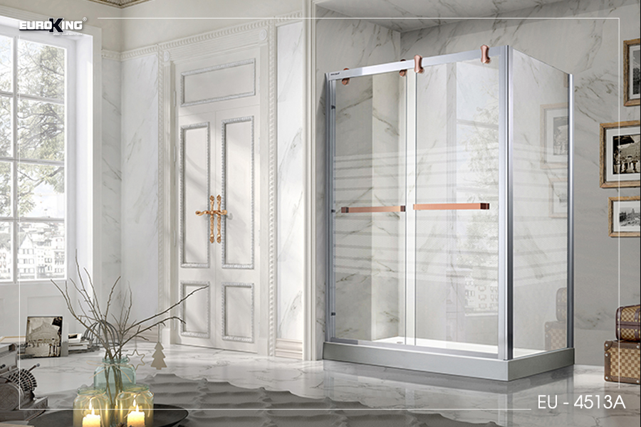 Phòng tắm vách kính EU - 4513A (dạng sọc ngang)