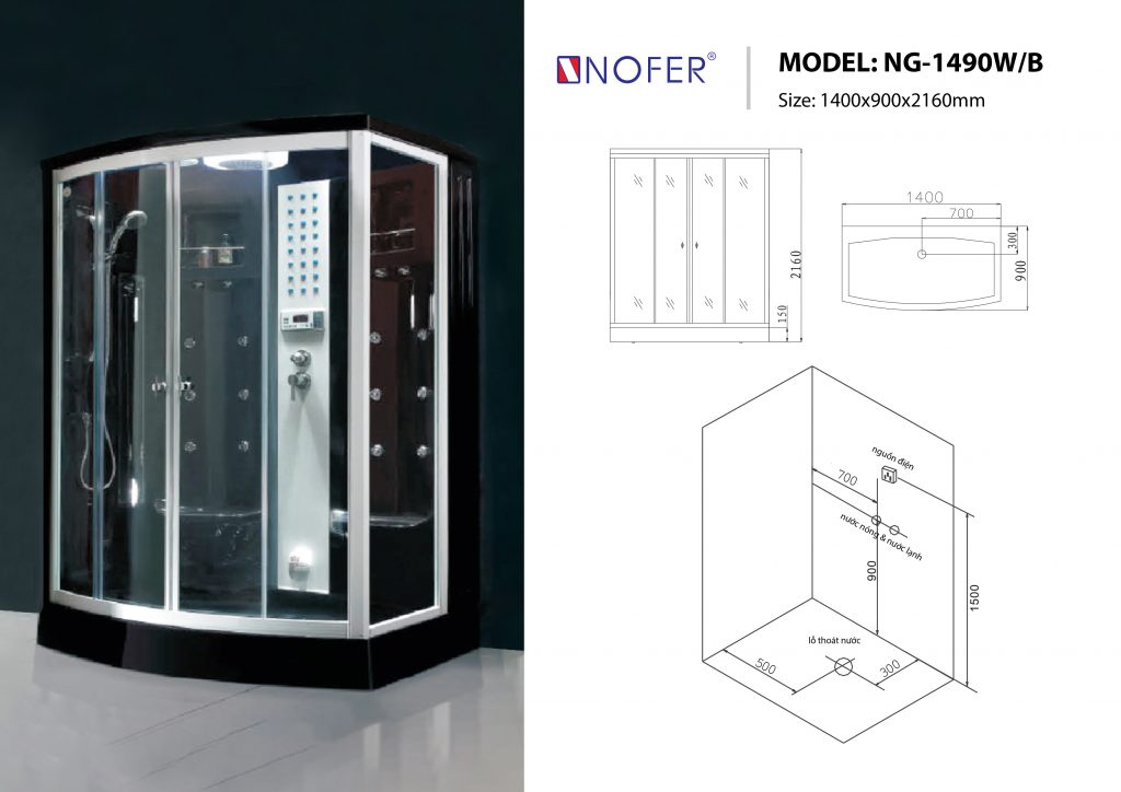 Bản vẽ sơ đồ kỹ thuật phòng xông hơi NG-1490
