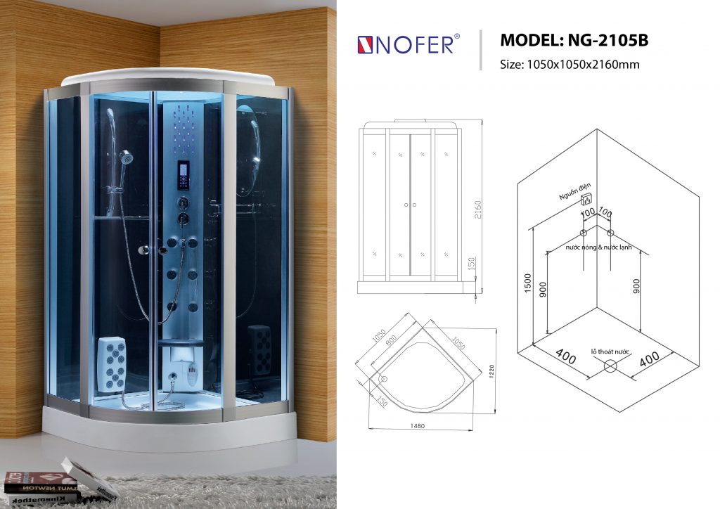 Bản vẽ kỹ thuật phòng xông hơi NG-2105B