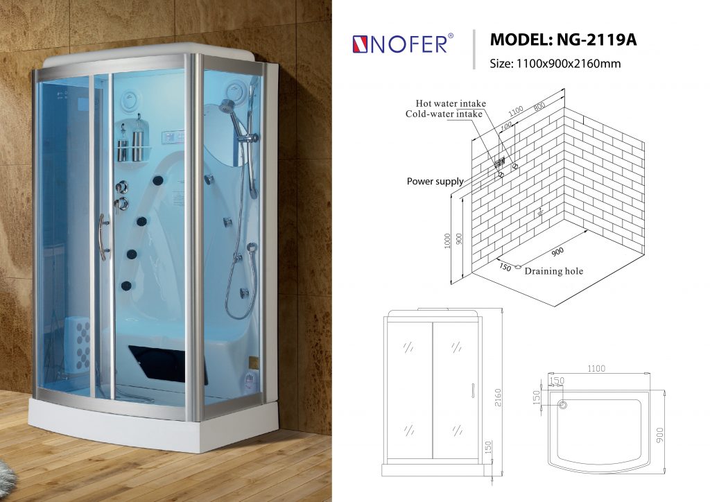 Bản vẽ sơ đồ kỹ thuật phòng xông hơi NG-2119A