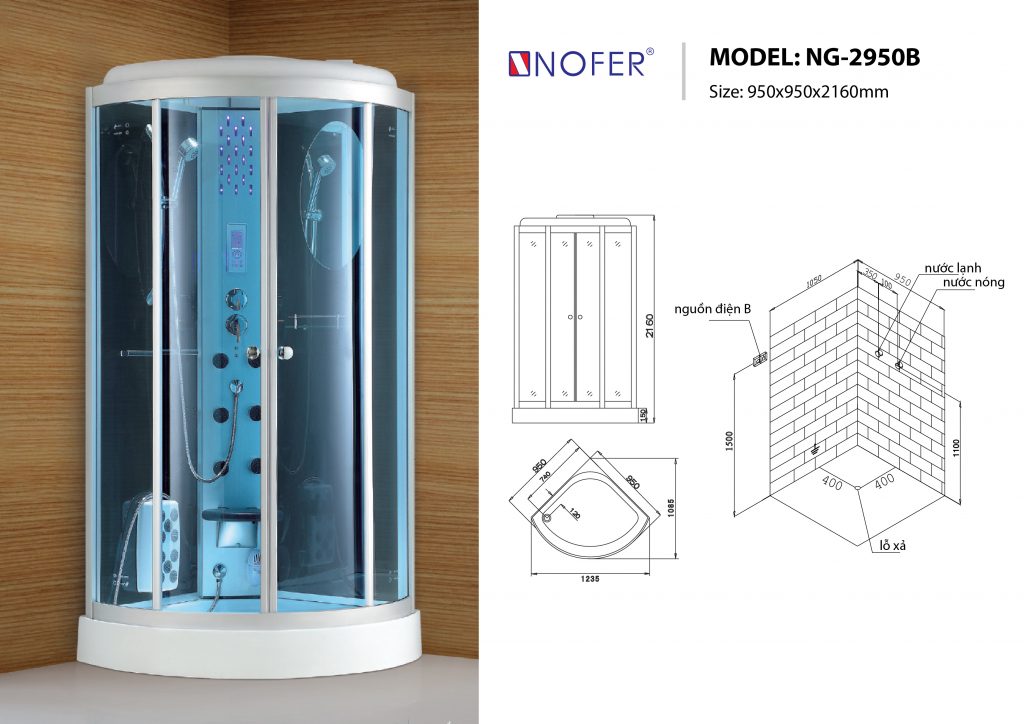 Sơ đồ kĩ thuật phòng xông hơi NG-2950B